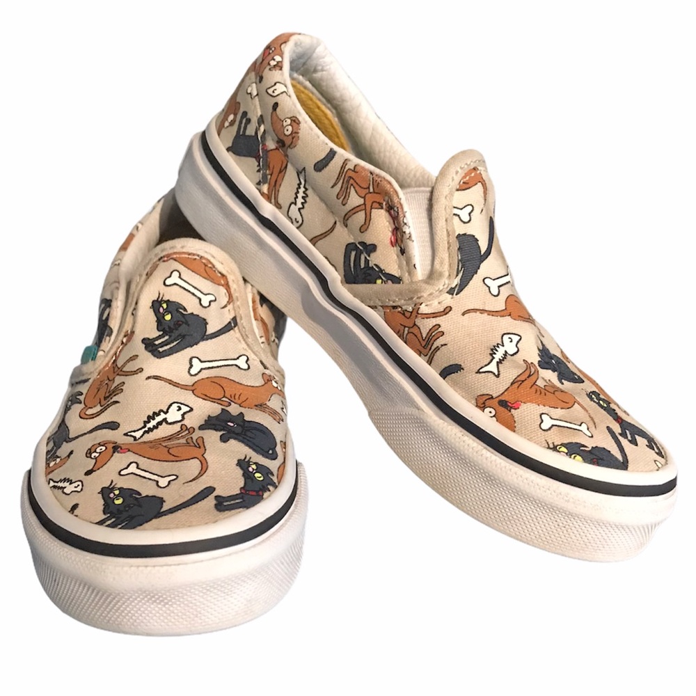 Vans X Simpsons toddler dog cat slip on shoes